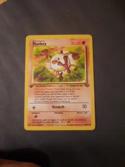 Pokemon Card TCG Mankey 55/64 1st Edition WOTC Jungle Set - Image 3