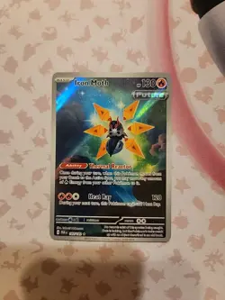 Pokemon TCG Iron Moth Paradox Rift Holo Card 187/182 Illustration Rare - Image 1