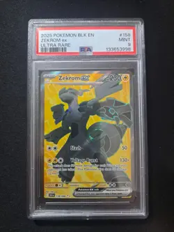 Pokemon TCG Black Bolt Zekrom EX Full Art Ultra Rare Card 158/086 MINT PSA 9 - Image 1