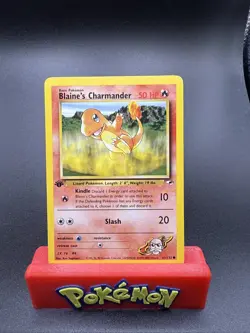 Blaine's Charmander - 61/132 - Pokemon Gym Heroes 1st Edition Card WOTC LP - Image 1