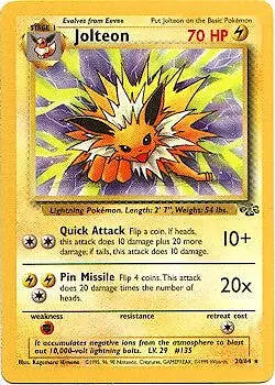 Pokemon Jungle 20/64 Jolteon Card - Image 1