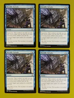 Metallic Rebuke x4 Aether Revolt 4x Playset Magic the Gathering MTG - Image 1