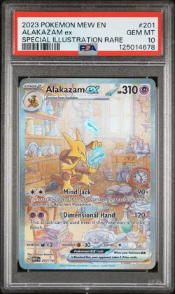 2023 POKEMON MEW EN-151 SPECIAL ILLUSTRATION RARE #201 ALAKAZAM EX PSA 10 - Image 1