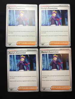 4x Pokemon TCG Morty's Conviction 155/162 - S&V Temporal Forces TEF Playset - Image 1