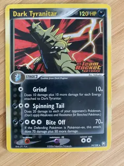 Pokemon TCG Dark Tyranitar Reverse Holo 19/109 EX Team Rocket Returns HP - Image 2