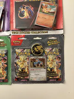4 X Pokemon TCG: Ascended Heroes Tech Sticker & Blister Pack Bundle New & Sealed - Image 4