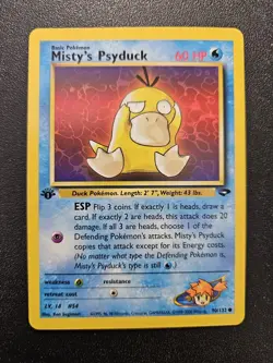 Pokemon 1st Edition Gym Challenge Misty's Psyduck 90/132 NEAR MINT - Image 1