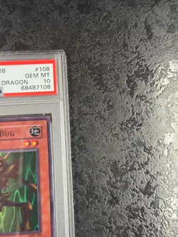 2002 YUGIOH! LOB MAN-EATER BUG LEG.BLUE EYES WHITE DRAGON #108 💎 PSA 10 - Image 2