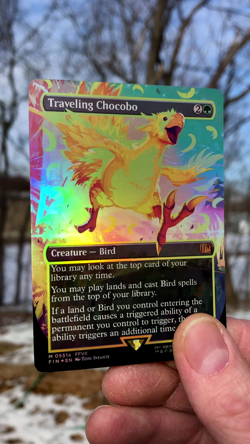 Mtg - Traveling Chocobo - Borderless - Neon Ink Yellow - Foil -WATCH ITEM VIDEO! - Image 2