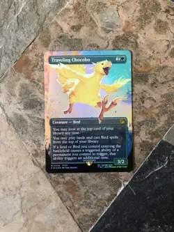Mtg - Traveling Chocobo - Borderless - Neon Ink Yellow - Foil -WATCH ITEM VIDEO! - Image 3
