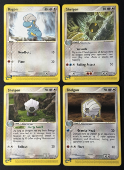 Pokemon Bagon #49/97 & Shelgon #20/97 #41/97 #42/97 EX Dragon Card Set (LP) - Image 1