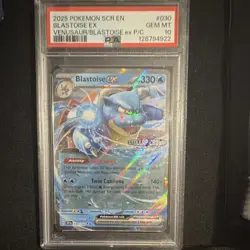 Pokemon Blastoise ex SCR Stellar Crown Full Art Holo PSA 10 TCG Card #030 - Image 1