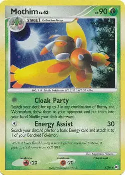 Pokemon Platinum Arceus 6/99 Card Holofoil Rare Mothim - Image 1