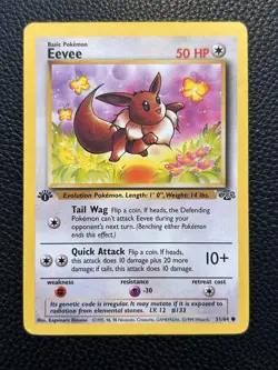 Pokemon TCG Eevee Jungle Card 51/64 Regular Common 1st Edition LP/MP - Image 1