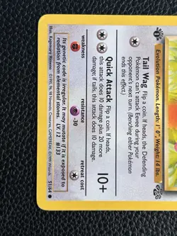 Pokemon TCG Eevee Jungle Card 51/64 Regular Common 1st Edition LP/MP - Image 3