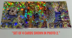 Dragon Ball Heroes Majin Vegeta Damaged Card Lot 4pcs H7-15 H4-16 HJ4-CP3 - Image 1