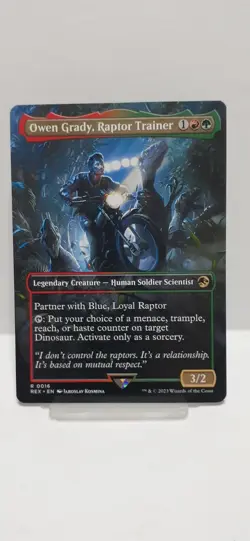 MTG Owen Grady, Raptor Trainer (Borderless) Universes Beyond: Jurassic World #16 - Image 1