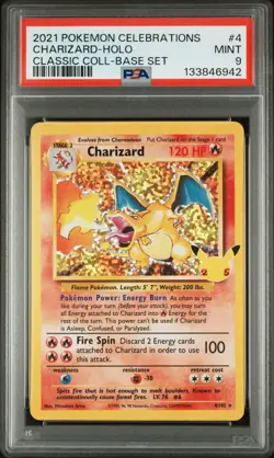 2021 Pokemon Celebrations Charizard 04 Holo Base PSA 9 - Image 1