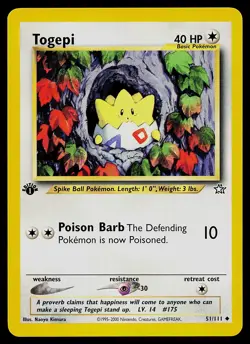Pokemon Card - Togepi Neo Genesis 51/111 Uncommon 1st Edition - Image 1