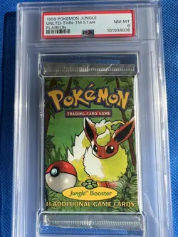 1999 POKEMON JUNGLE Unlimited Thin Font TM Star FLAREON NM-MT PSA 8 - Image 5