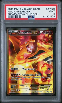 2016 POKEMON XY BLACK STAR PROMO RED & BLUE COLL FULL ART/CHARIZARD EX PSA 9 - Image 1
