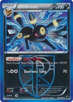 Umbreon 64/116 - Pokemon Plasma Freeze Holo Rare Card - Image 1