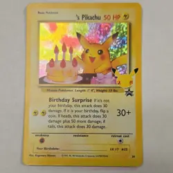 Pokemon Birthday Pikachu Promo Holo Card #25 1998 English TCG Basic Pokemon - Image 1