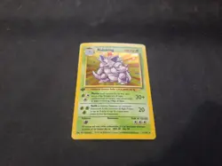 Nidoking 11/102 French Base Set Holo Pokemon Card Rare Sunbleached 1st Edition - Image 1