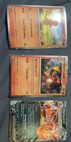 Charizard EX 196 Promo Charmander 007 Charmeleon 008 NM Pokemon Card - Image 1