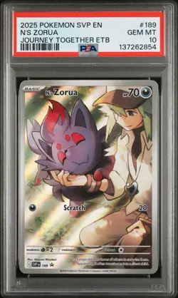 Pokemon TCG N's Zorua Promo Holo Journey Together ETB #189 2025 PSA 10 - Image 1