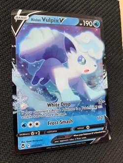 Alolan Vulpix V 033/195 Rare Pokemon Card - Sw&Sh Silver Tempest set - NM - Image 2