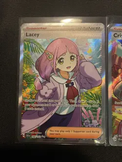 Pokemon Stellar Crown, Trainer Lacey & Crispin, Holo Rare, NM/M, No Scratches! - Image 2
