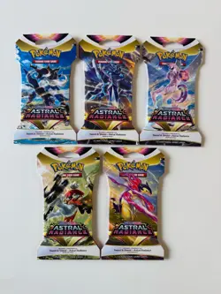 *FULL ART SET* x5 Pokemon TCG Astral Radiance Sleeved Booster Pack SEALED - Image 1