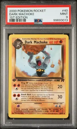 Dark Machoke 2000 Pokemon Team Rocket 1st Edition #40 PSA 9 Mint - Image 1