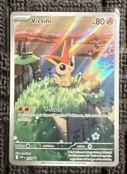 Victini #208 - Black Star Promo Illustration Rare Black & White Pokemon SVP - Image 1