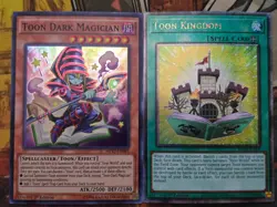 Yugioh - Toon Dark Magician MP17-EN083 Super Rare + Toon Kingdom MP24-EN006 QCR - Image 1