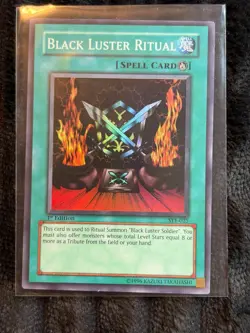 Yu-Gi-Oh! Black Luster Ritual 1st Edition Spell Card SYE-025 1996 Kazuki Takahas - Image 3