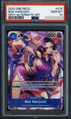 One Piece 2022 Boa Hancock OP01-078 Alt Art Romanace PSA 10 Gem Mint - Image 1
