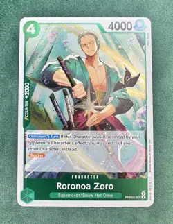 One Piece Premium Booster Vol. 2 Roronoa Zoro PRB02-006 R Foil NM - Image 2