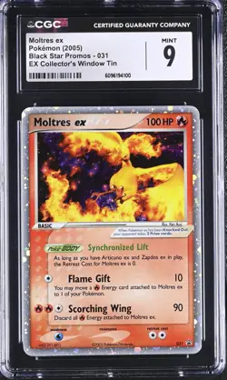 CGC 9 MINT Moltres ex 2005 Black Star Promos 031 Holo Pokemon Card - Image 1