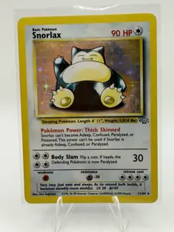 Pokemon Snorlax 90 HP Holo Rare Card Jungle 11/64 English Unlimited - Image 1