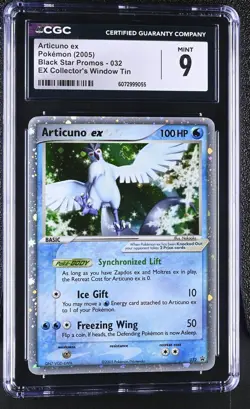 CGC 9 MINT Articuno ex 2005 Black Star Promos 032 Holo SWIRL Pokemon Card - Image 1
