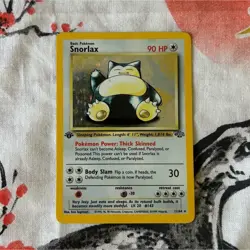 Pokemon Snorlax Holo Rare TCG Card 11/64 Jungle 1st Edition 90 HP Basic - Image 1