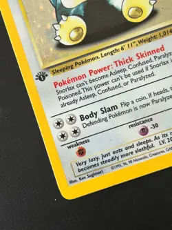 Pokemon Snorlax Holo Rare TCG Card 11/64 Jungle 1st Edition 90 HP Basic - Image 5