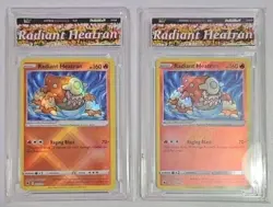 (2x SLABs) Radiant Heatran Holo Ultra Rare Pokemon Card Collectible - Image 1