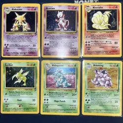 Pokemon Card Lot Base Set Holos- Mewtwo, Alakazam, Ninetails, Scyther, Nido - Image 1