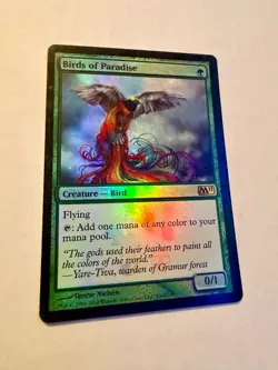 MTG Birds of Paradise M11 (Buy A Box Promo FOIL) - Magic The Gathering LP - Image 1