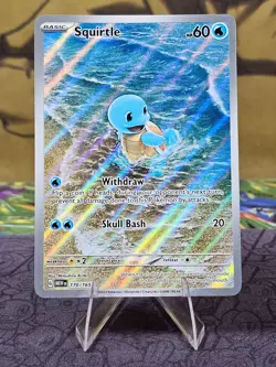 Pokemon Squirtle 170/165 Scarlet & Violet 151 Illustration Rare Full Art Holo LP - Image 1