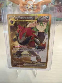 Pokemon TCG Gold N's Zoroark EX JTG-EN 189/159 Hyper Rare Journey Together - Image 1
