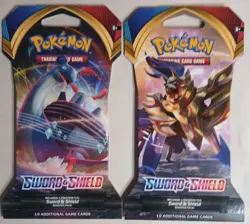 Pokemon TCG: SWORD & SHIELD BASE SET SLEEVED PACKS (Lot of 2) Factory SEALED. - Image 1